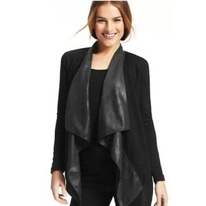 Cabi Owens Open Drap Waterfall Jacket Black Knit Medium M